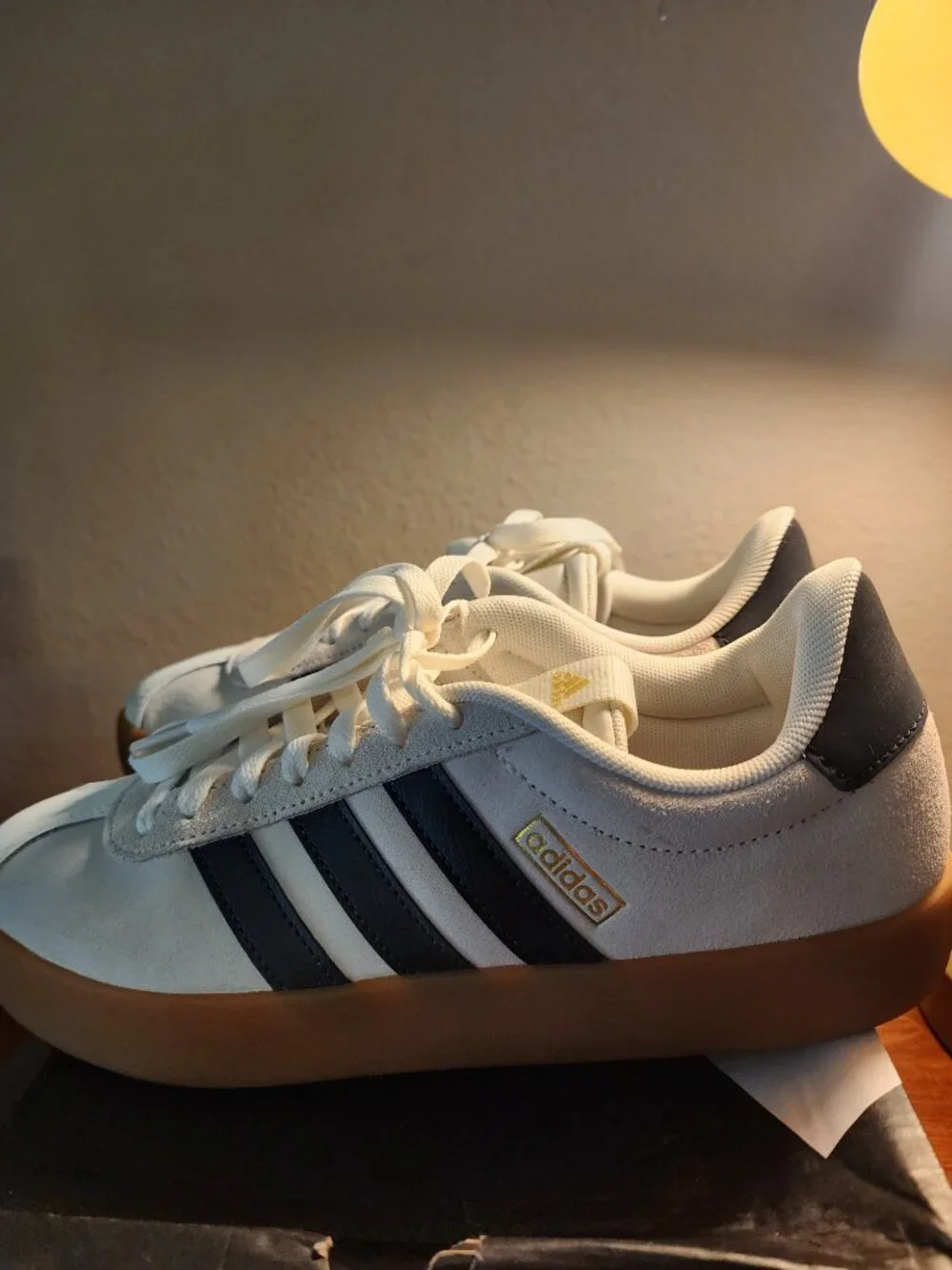 Womens Adidas VL Court 3.0 OWHITE/GRESIX/GOLDMT US Size 9